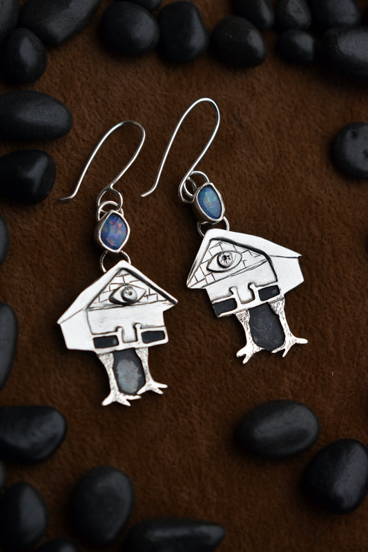 Baba Yaga Earrings with Opal