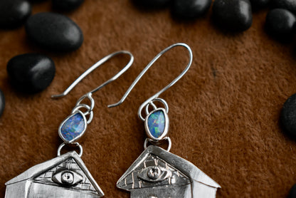 Baba Yaga Earrings with Opal