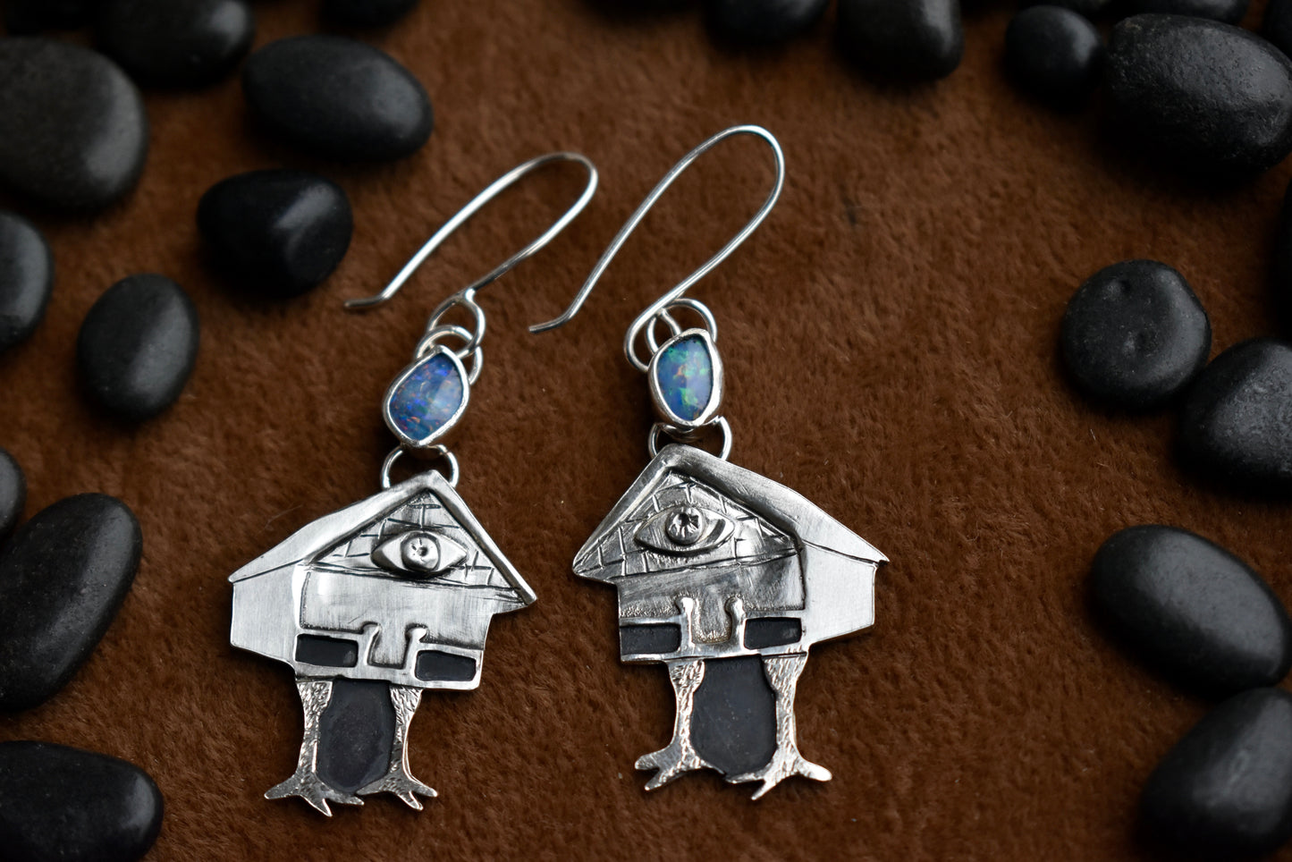 Baba Yaga Earrings with Opal