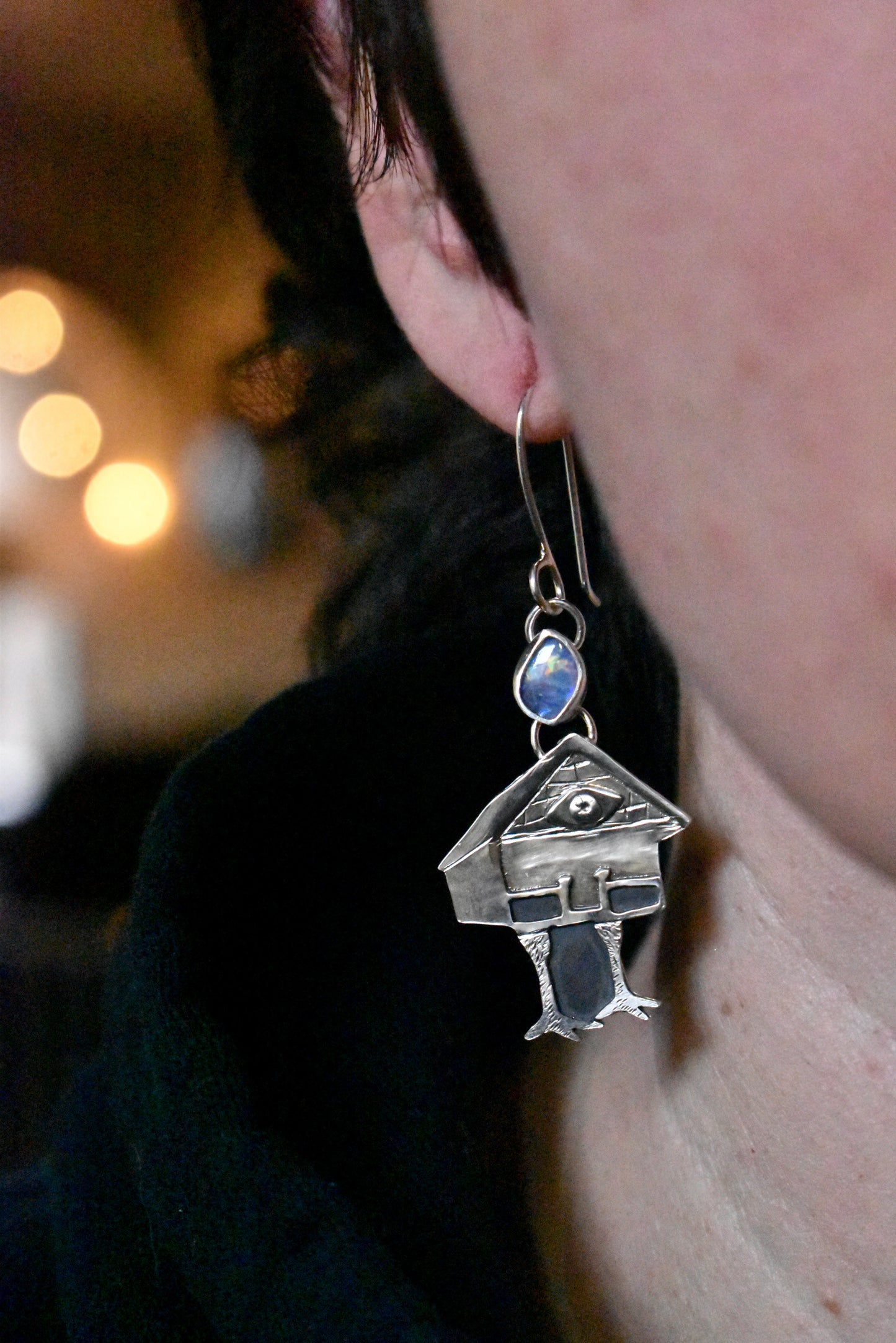 Baba Yaga Earrings with Opal