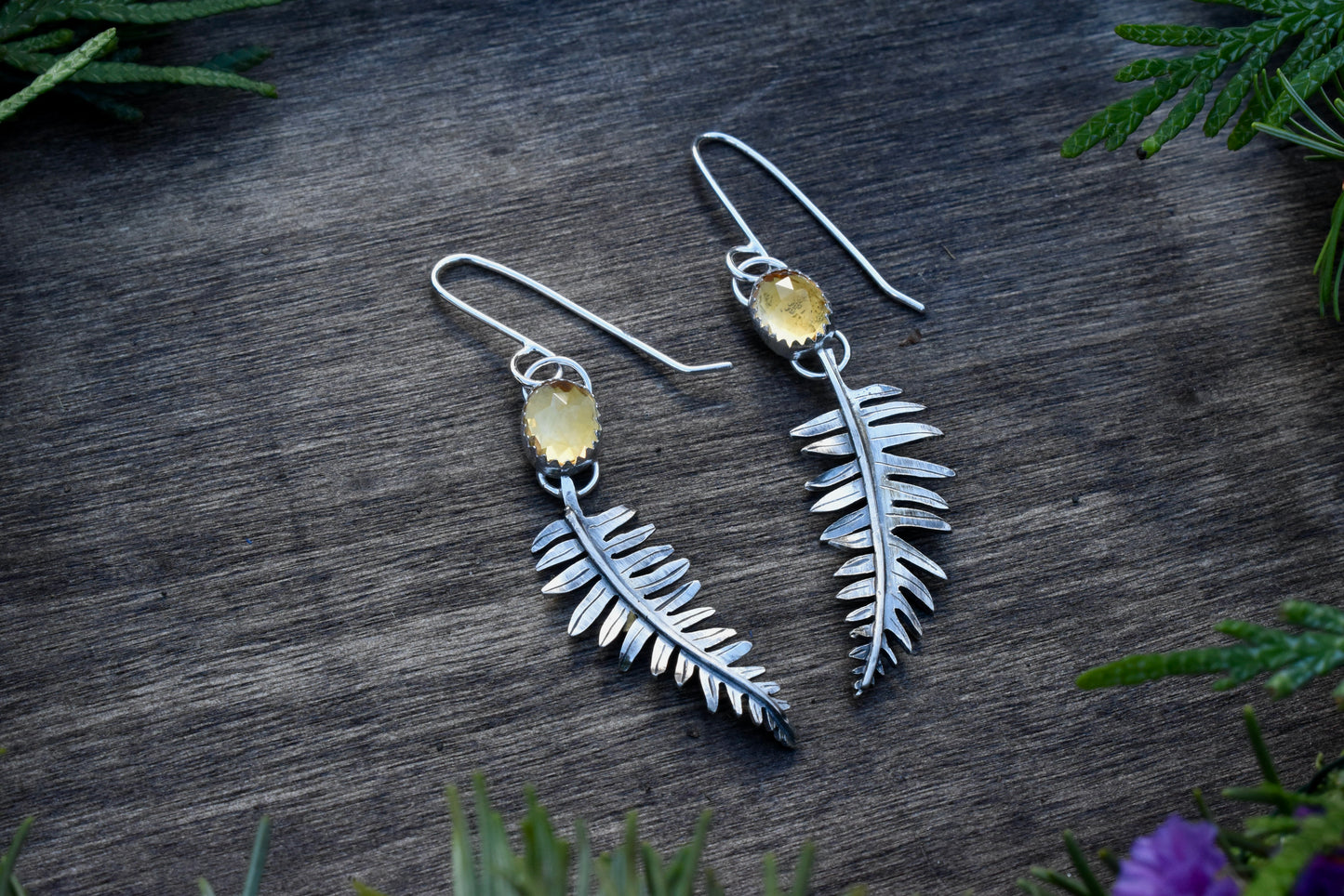 Citrine Fern Earrings