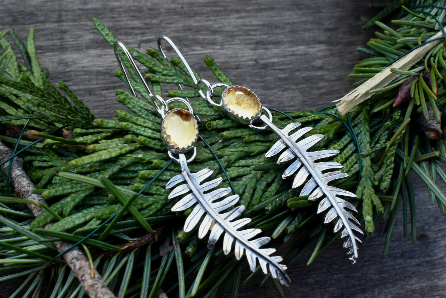 Citrine Fern Earrings