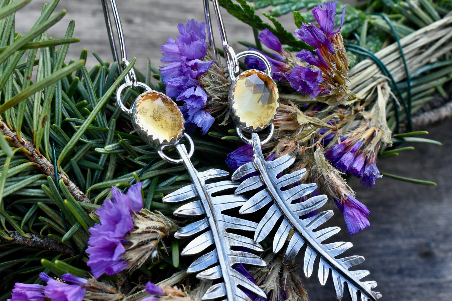 Citrine Fern Earrings