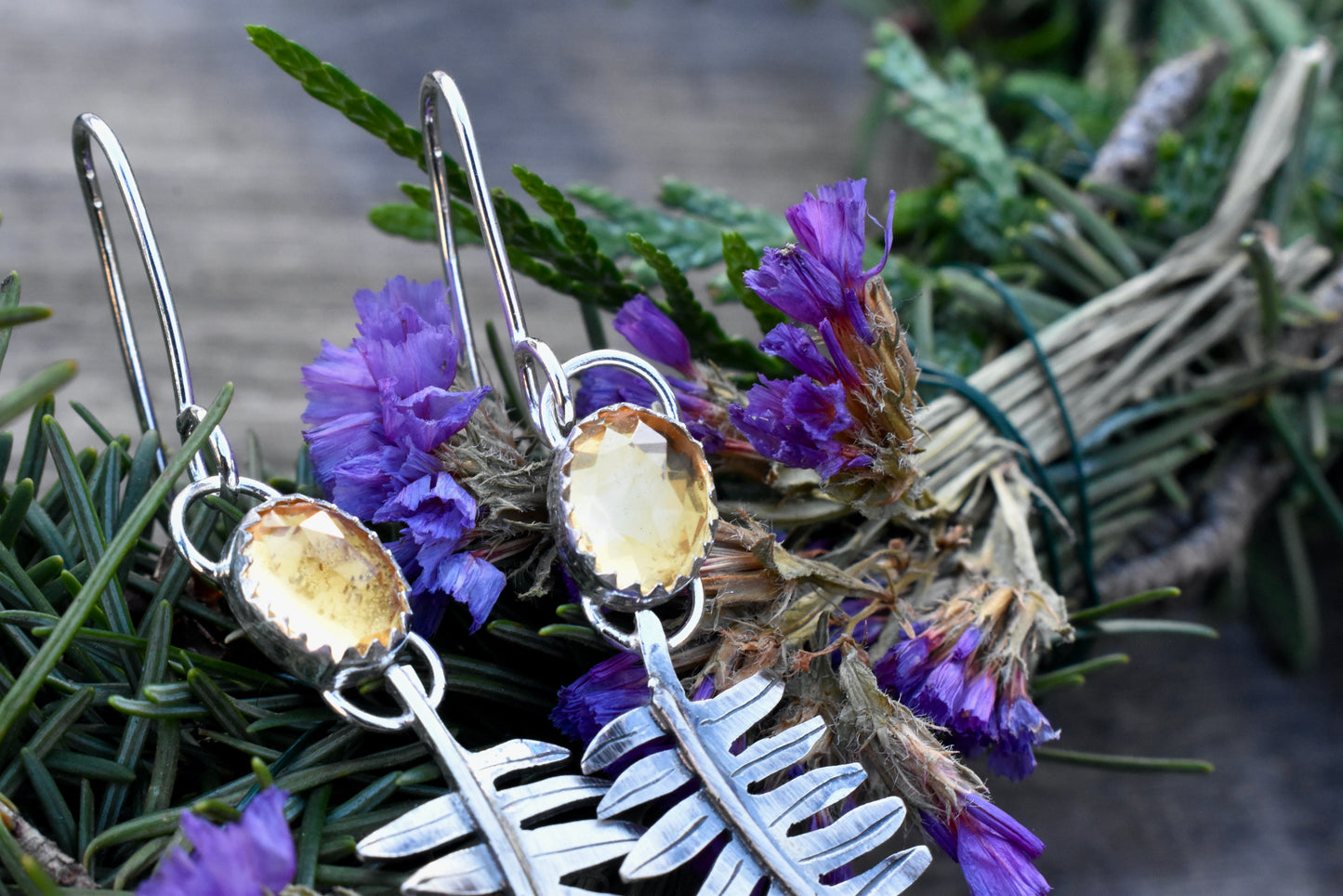 Citrine Fern Earrings