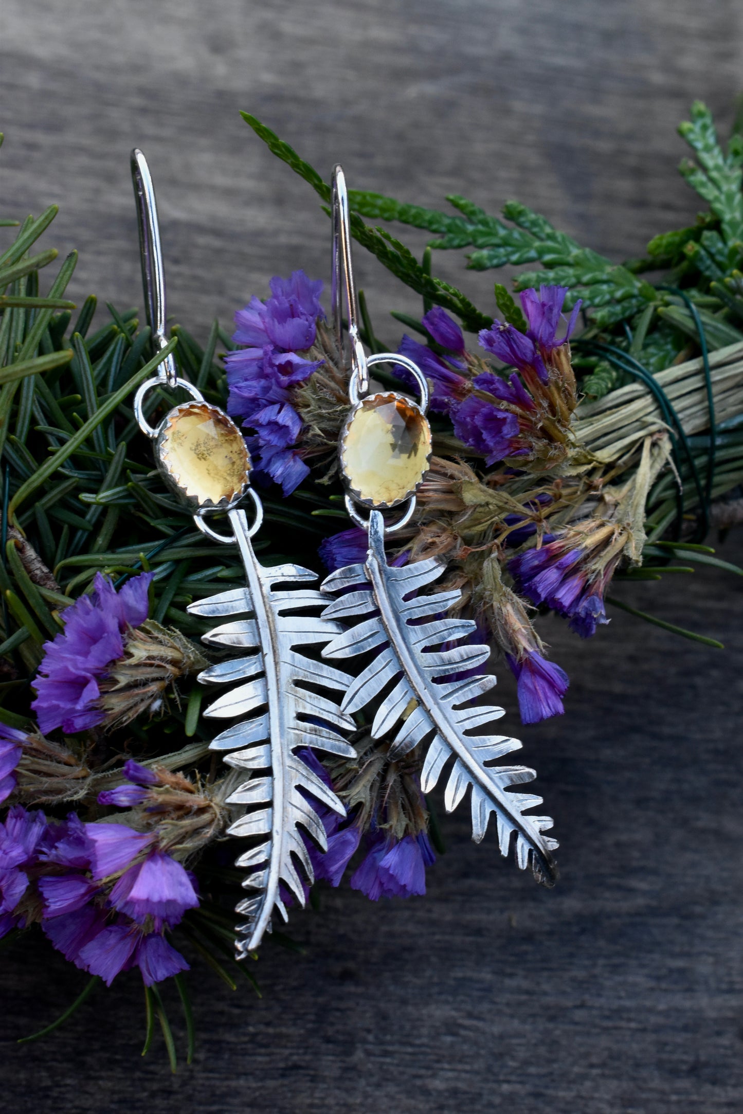 Citrine Fern Earrings