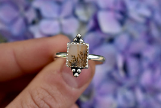 Dendritic Agate Ring Size 11.5