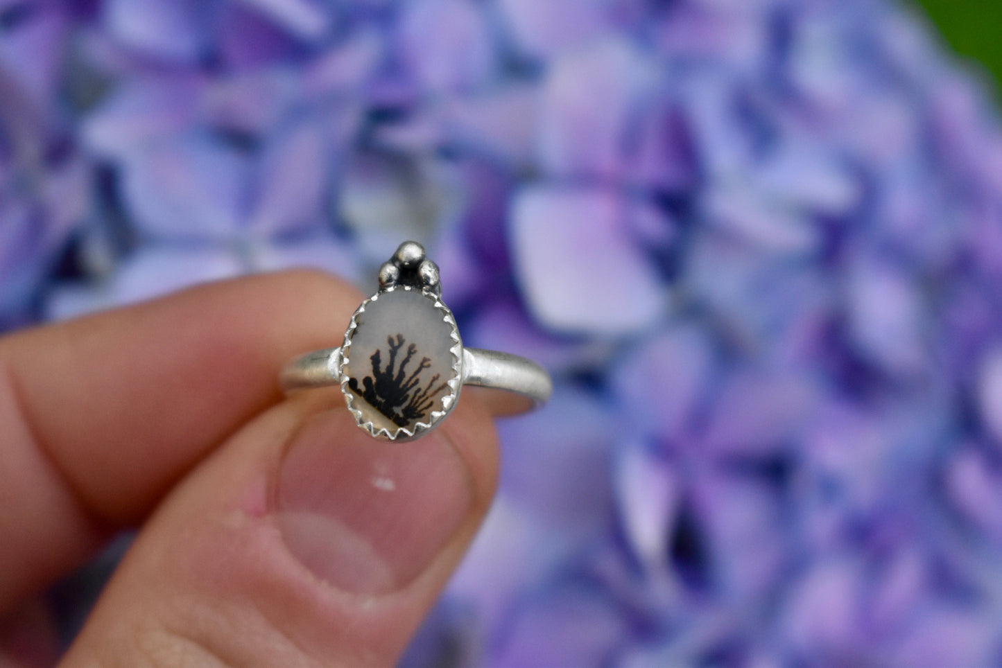 Dendritic Agate Ring Size 6