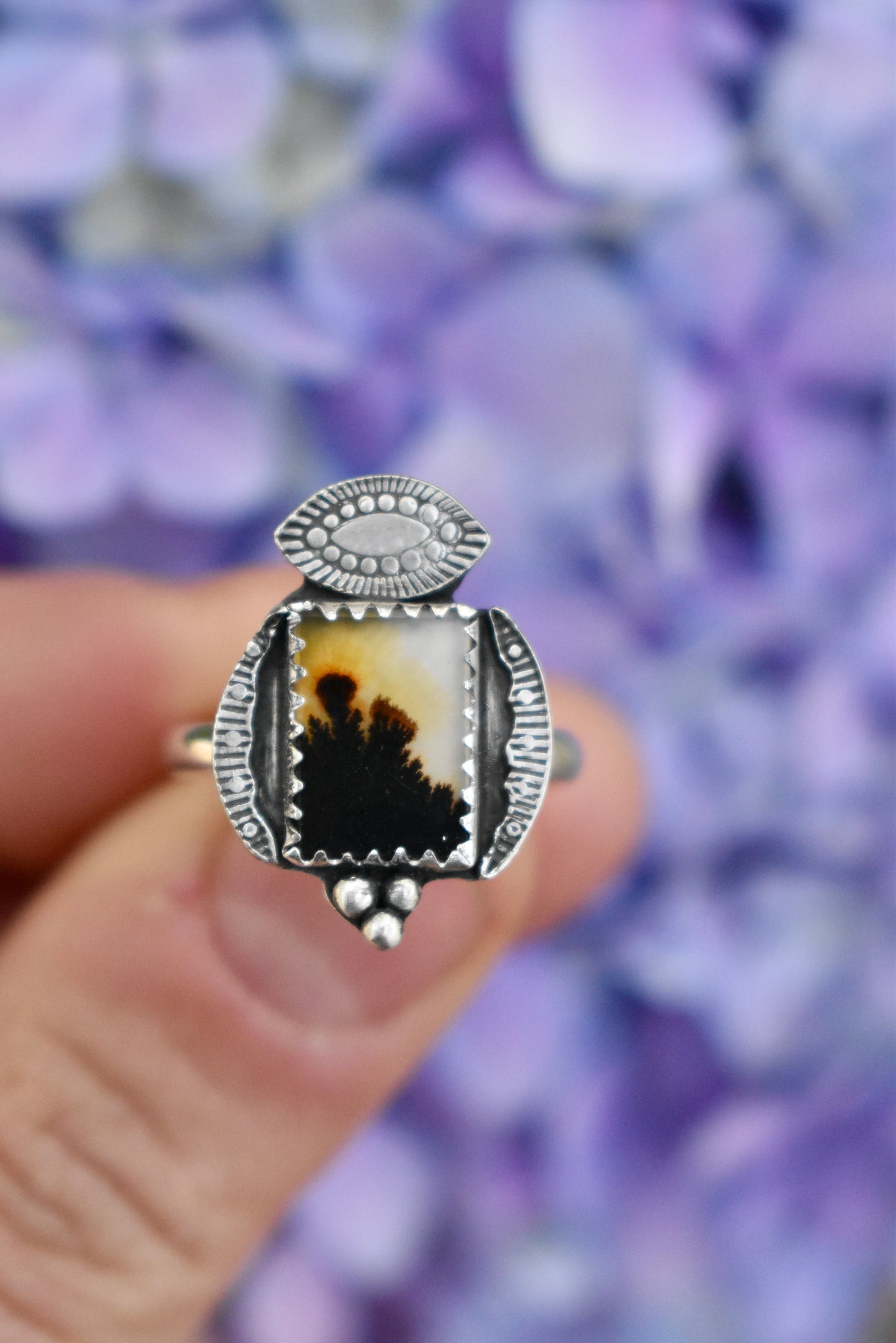 Dendritic Agate Ring Size 8.5