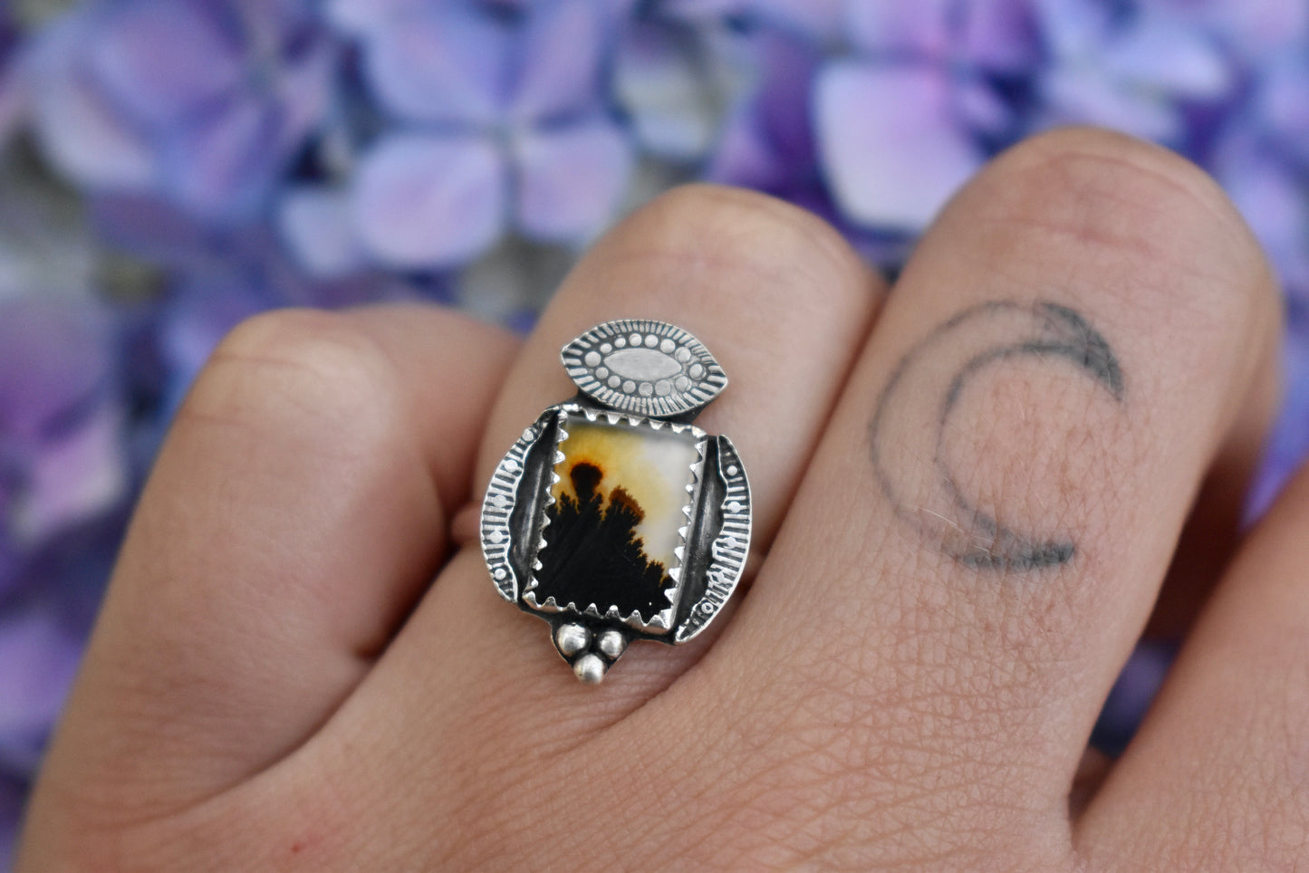 Dendritic Agate Ring Size 8.5