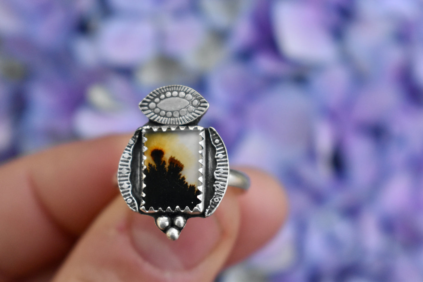 Dendritic Agate Ring Size 8.5