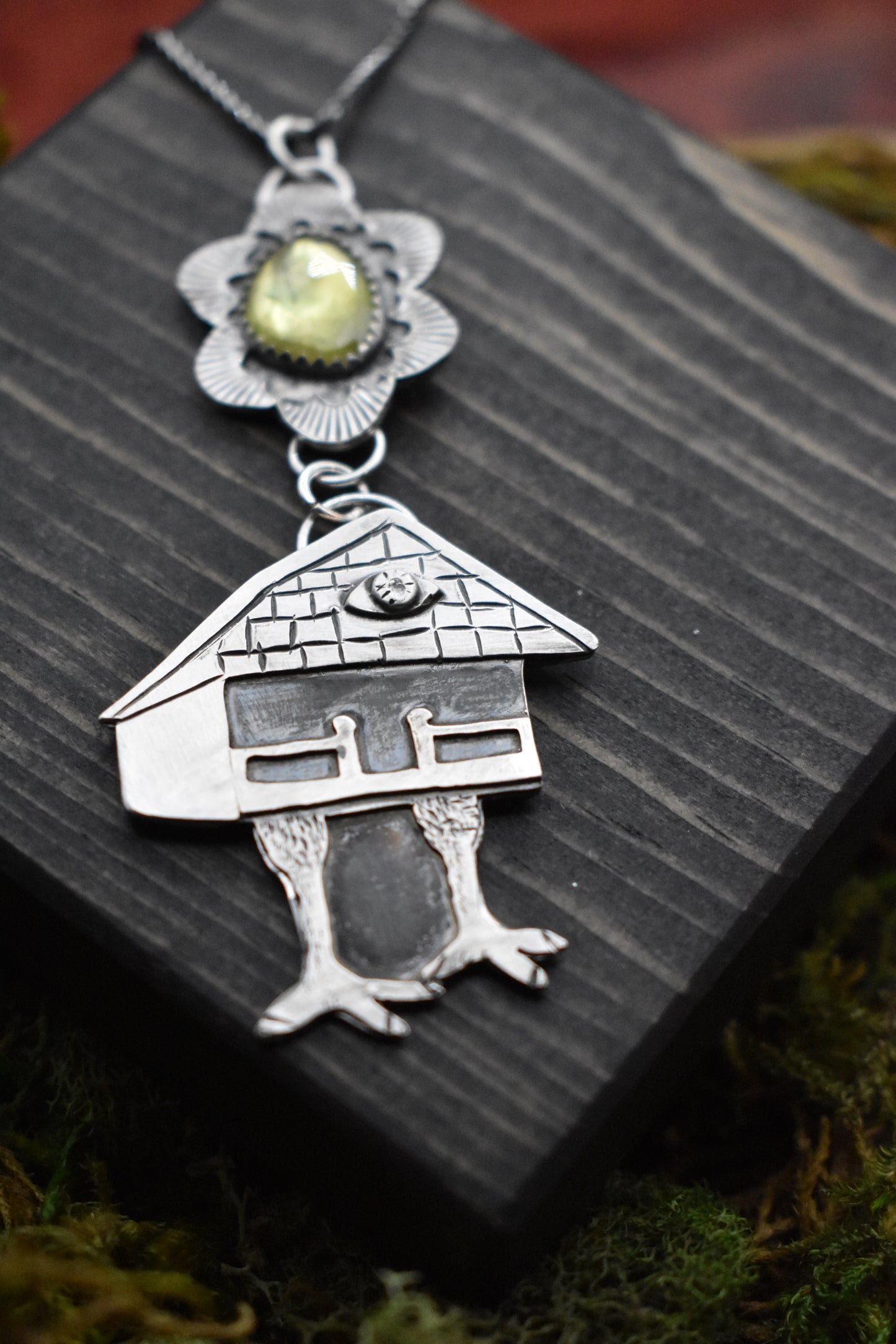 Baba Yaga Pendant with Peridot