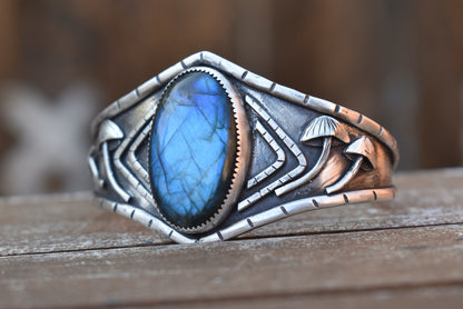 Mushroom Labradorite Cuff