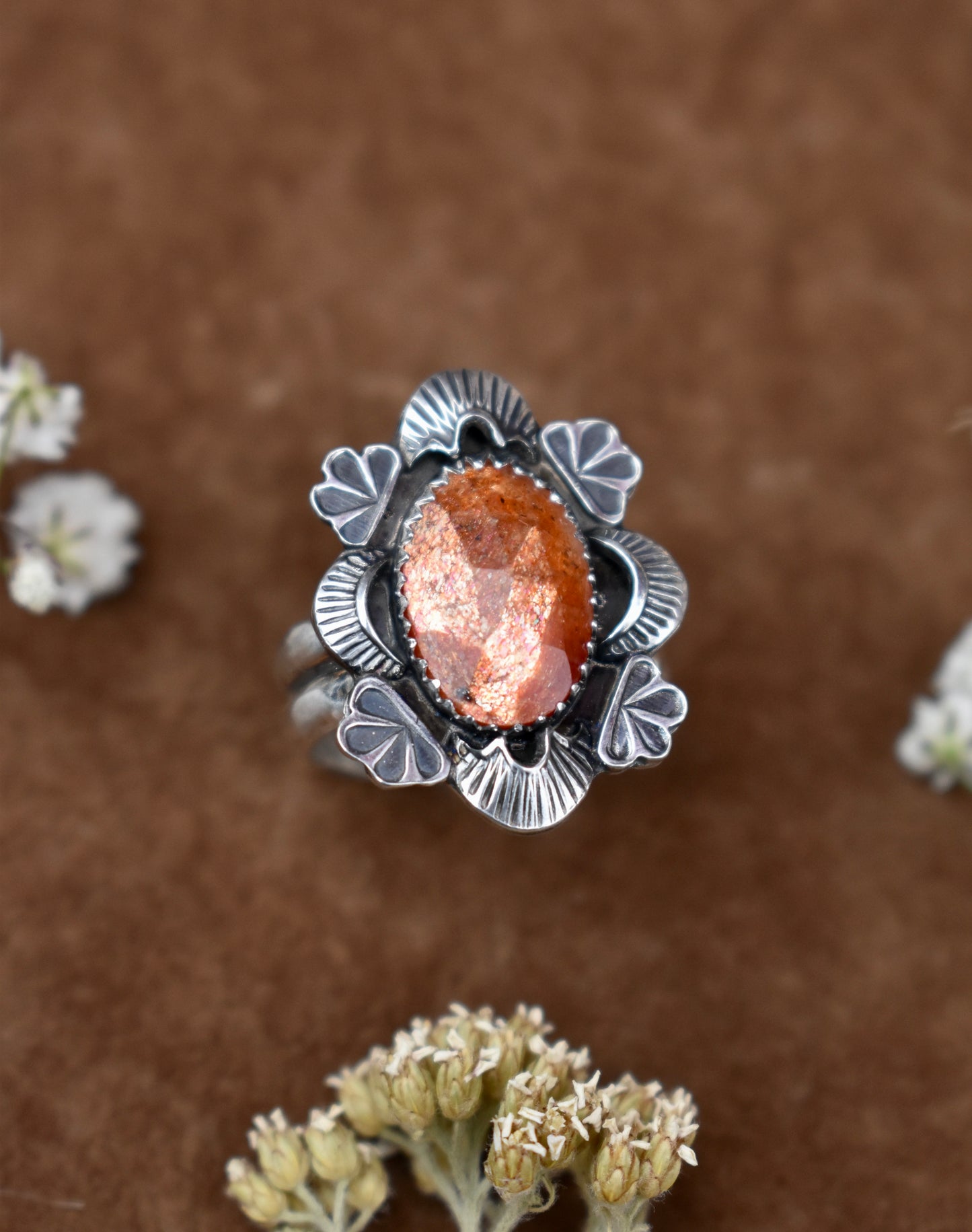 Madras Sunstone Ring Size 8