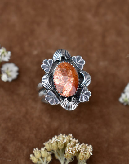 Madras Sunstone Ring Size 8