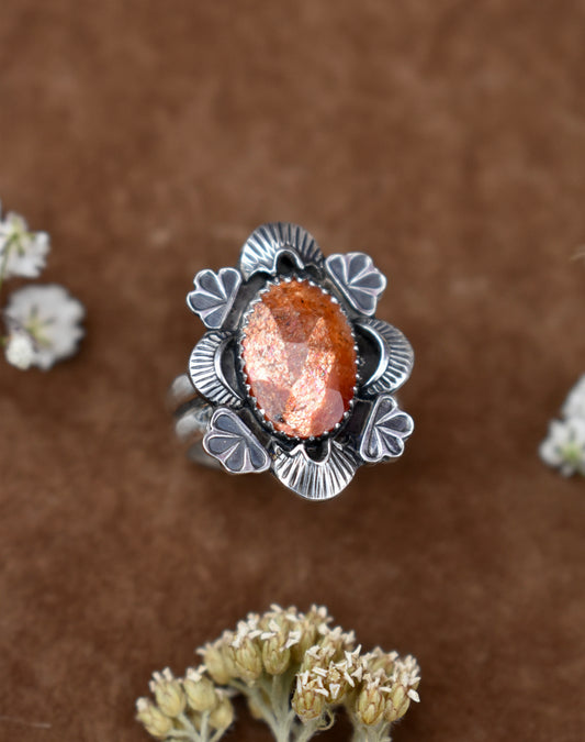 Madras Sunstone Ring Size 8