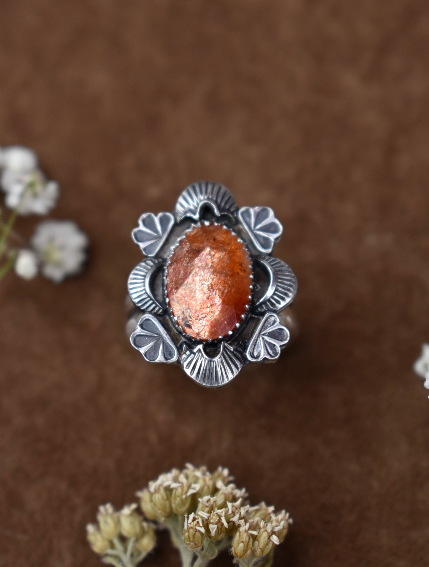 Madras Sunstone Ring Size 8