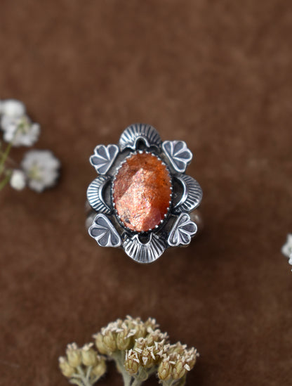 Madras Sunstone Ring Size 8