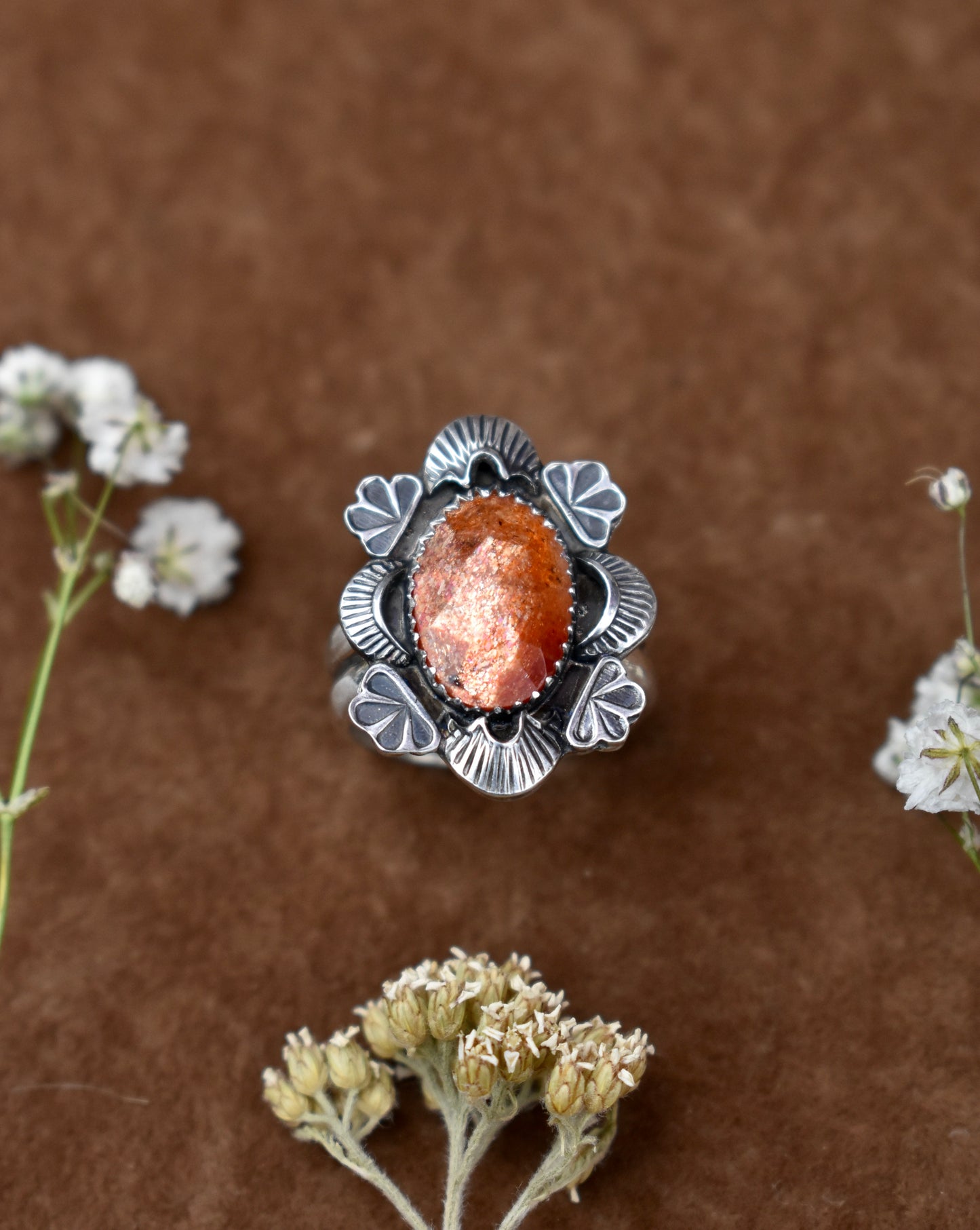 Madras Sunstone Ring Size 8