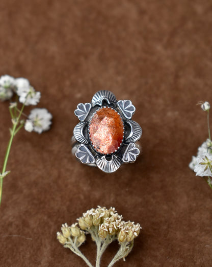 Madras Sunstone Ring Size 8