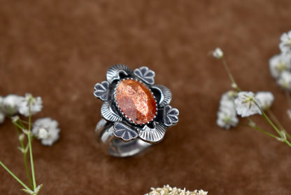 Madras Sunstone Ring Size 8